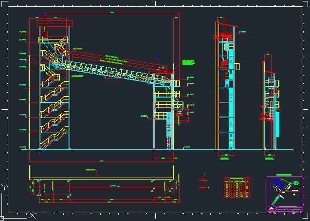 CAD drawing of the raw material conveyor structure at the Ciplan cement plant